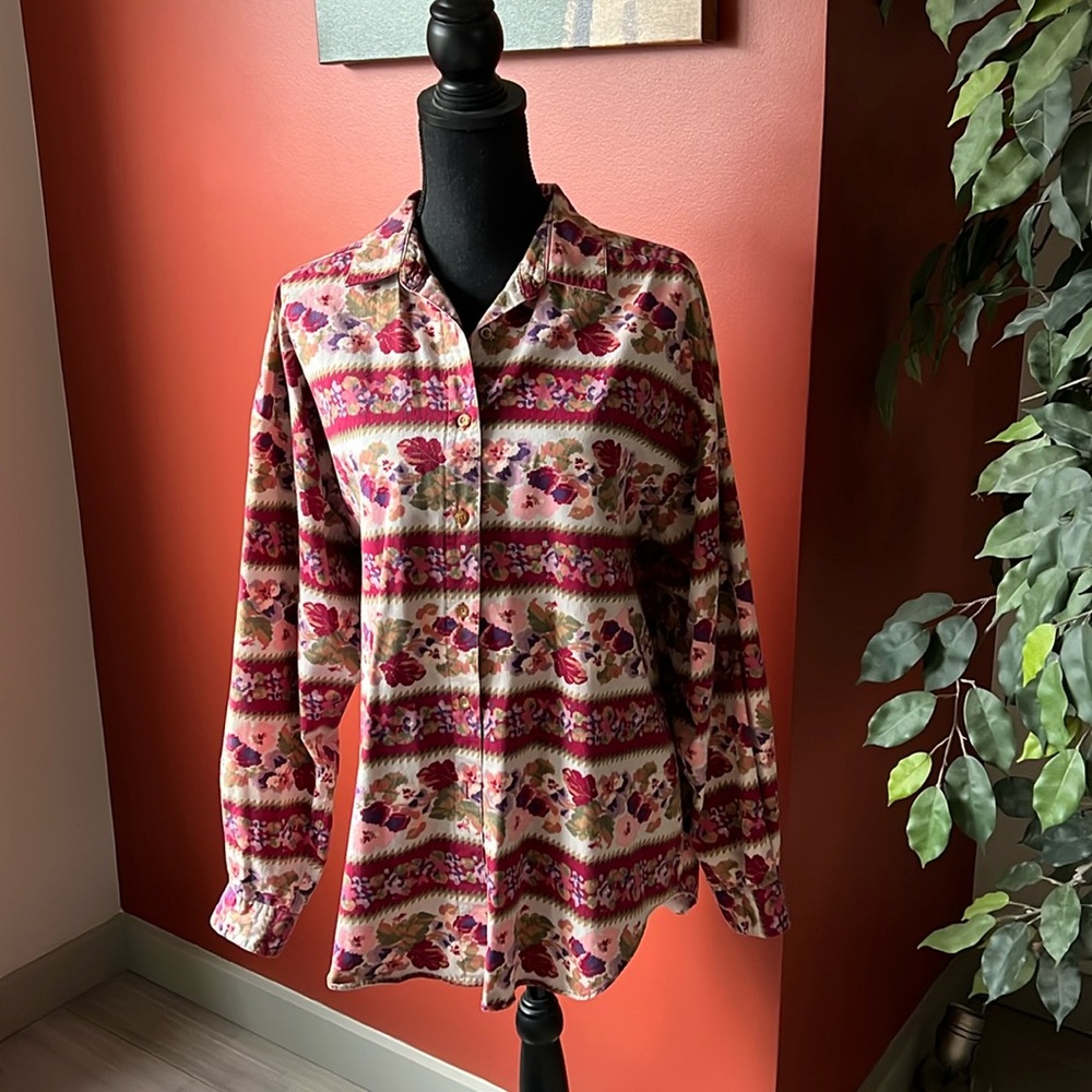 Eddie Bauer multi color 100% Cotton Long Sleeve Women’s Shirt